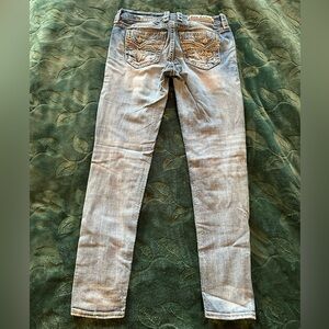 Rock Revival Embellished Womens Blue Jeans